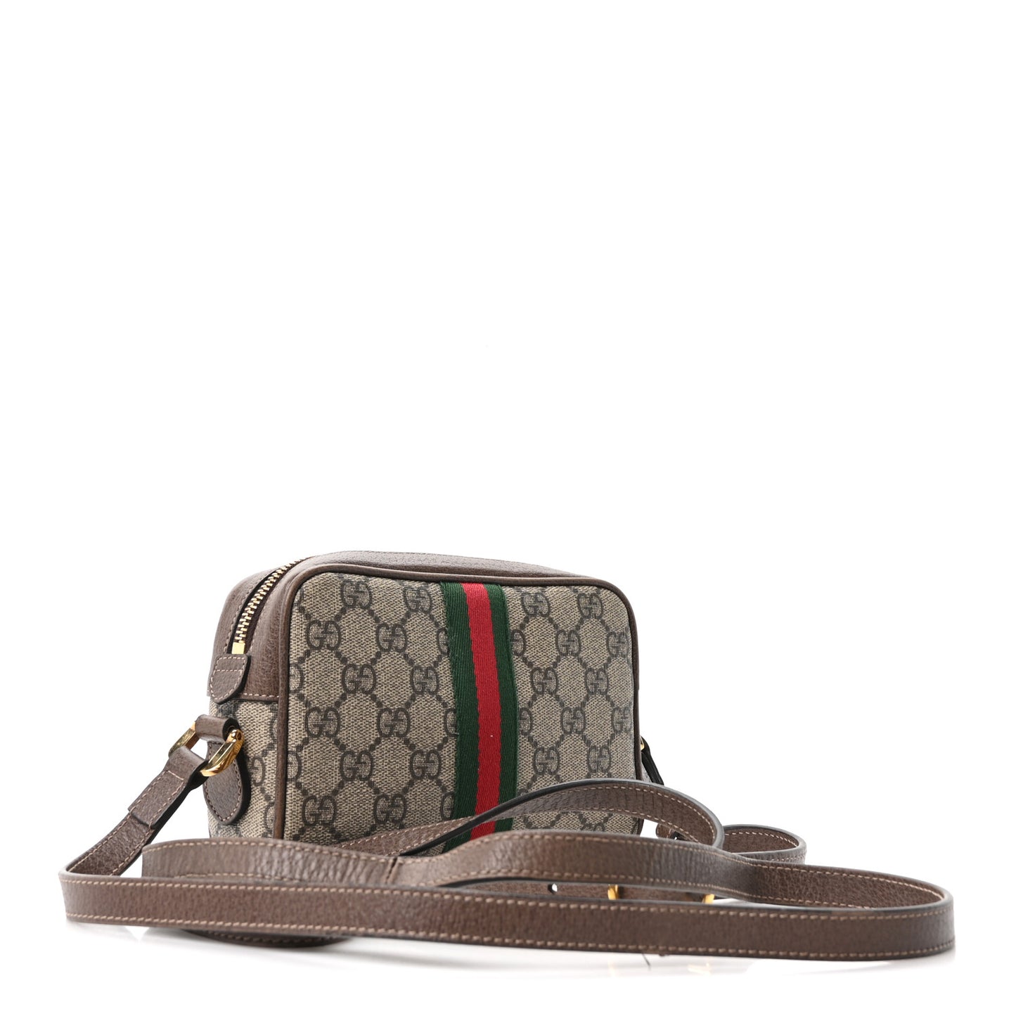 GG Supreme Monogram Web Mini Ophidia Shoulder Bag Brown