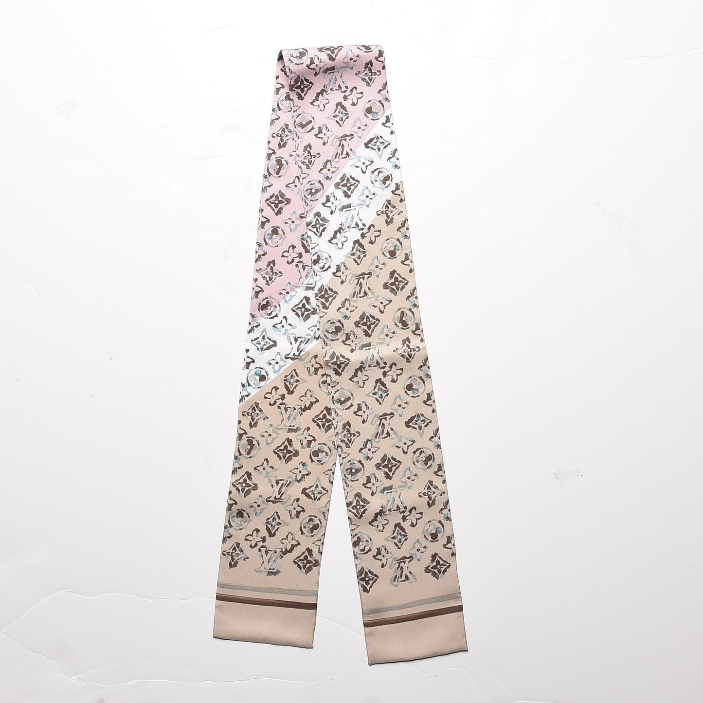 Silk Monogram Rainbow Giant Bandeau Beige