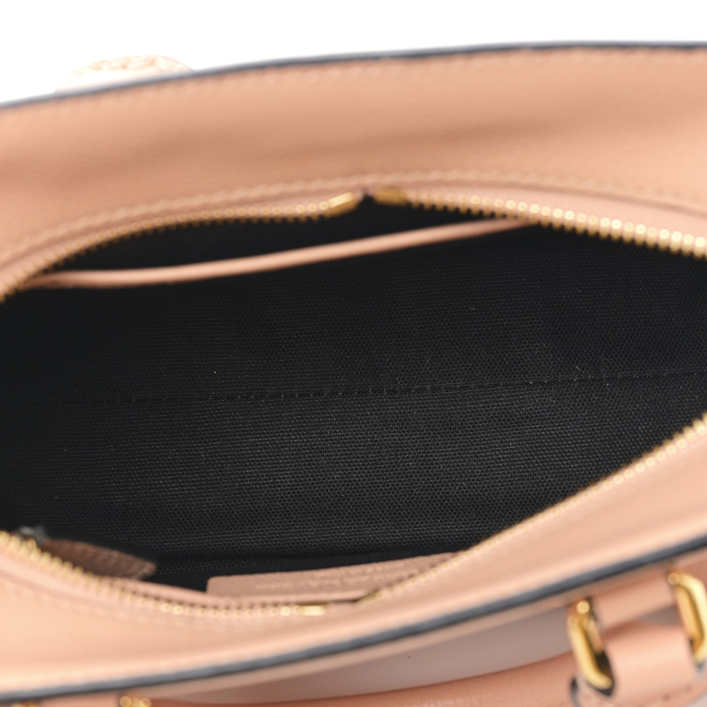 Pebbled Calfskin Mini Skull Padlock Zip Around Tote Boudoir