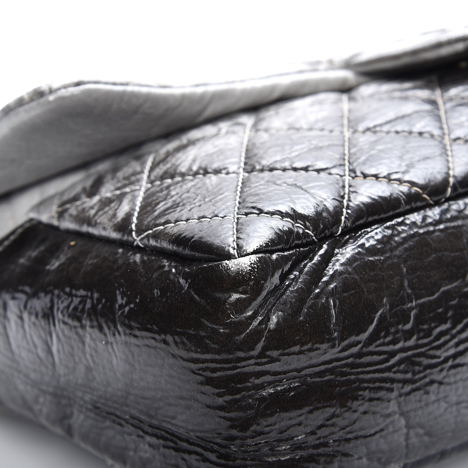 Chanel Vinyl Quilted Jumbo Melrose Degrade Flap Black 12 of 13