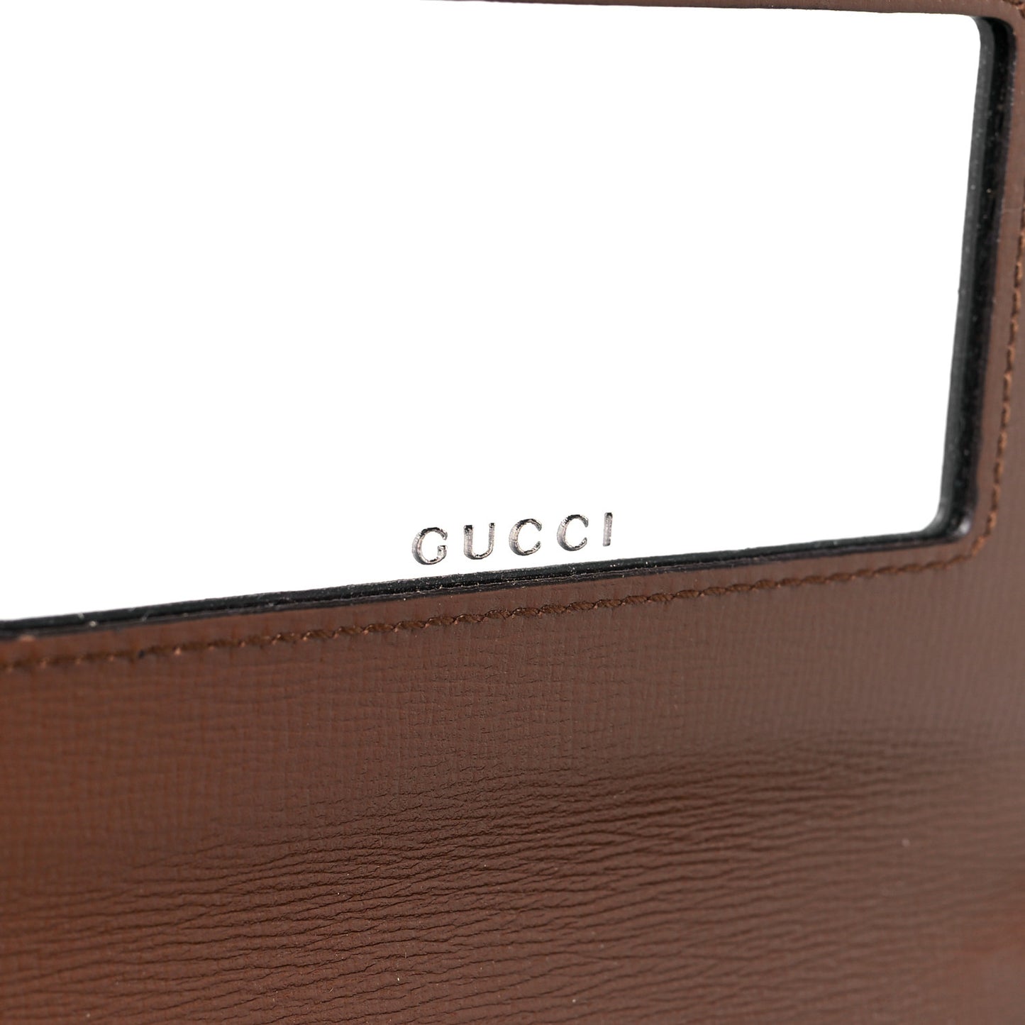 GG Supreme Monogram Script Logo Heart Wallet on Chain Beige Brown