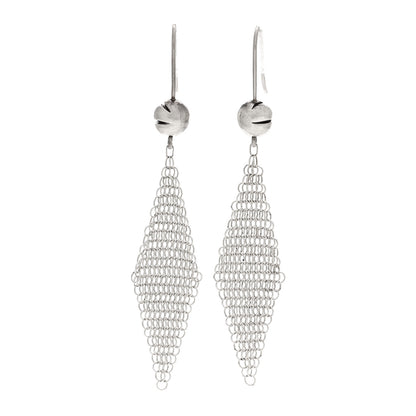 Tiffany Sterling Silver Small Elsa Peretti Mesh Earrings 1 of 4