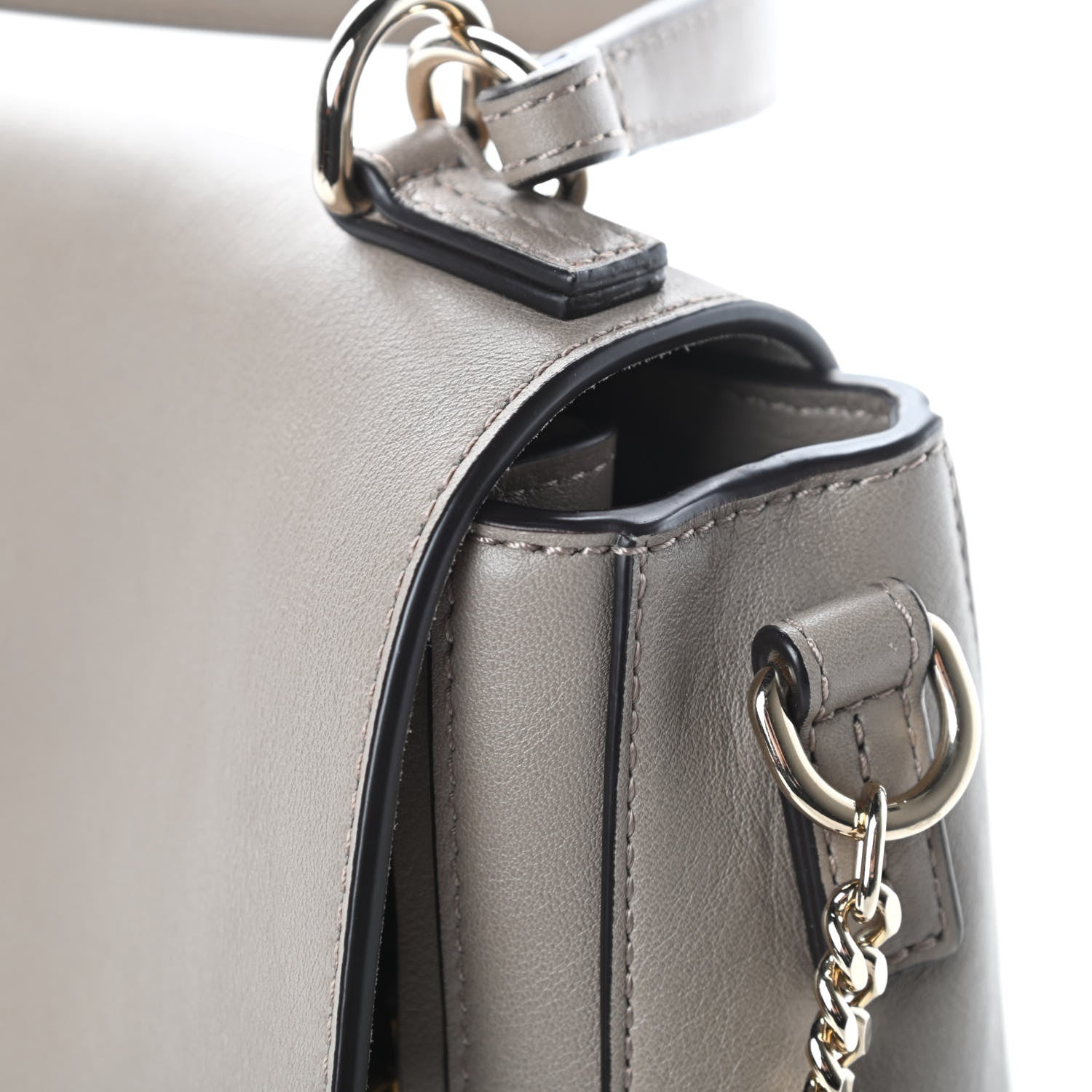 Chloe Calfskin Small Faye Day Shoulder Bag Motty Grey 13 of 13