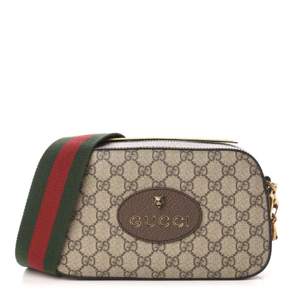 Gucci GG Supreme Monogram Web Neo Vintage Shoulder Bag Beige New Acero Crop 1 of 12