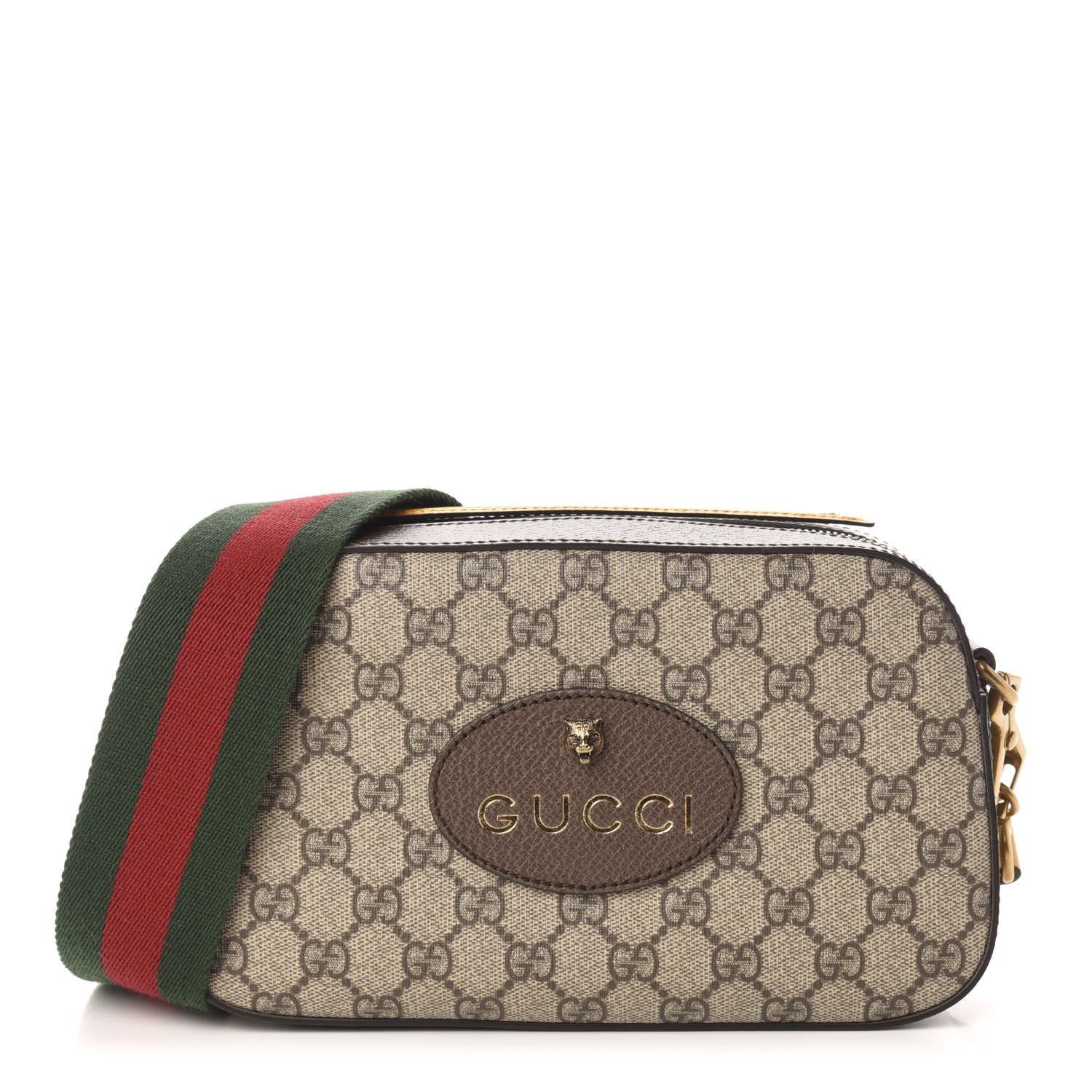 Gucci GG Supreme Monogram Web Neo Vintage Shoulder Bag Beige New Acero Crop 1 of 12