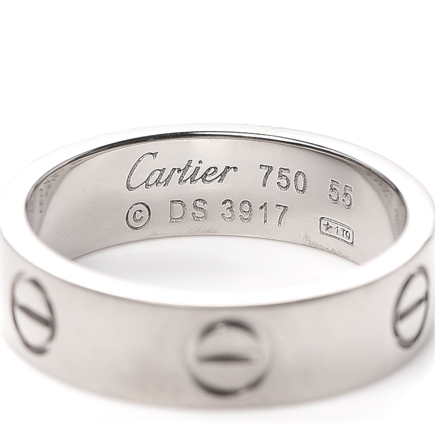 Cartier 18K White Gold 5.5mm LOVE Ring 55 7.25 4 of 4