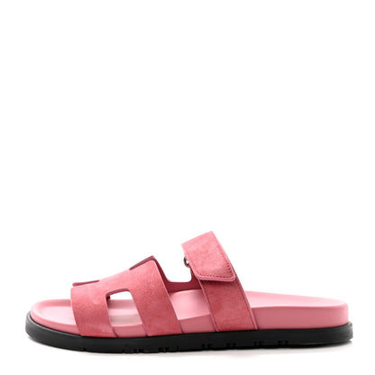 Hermes Suede Goatskin Womens Chypre Sandals 39 Rose Aphrodite 1 of 11