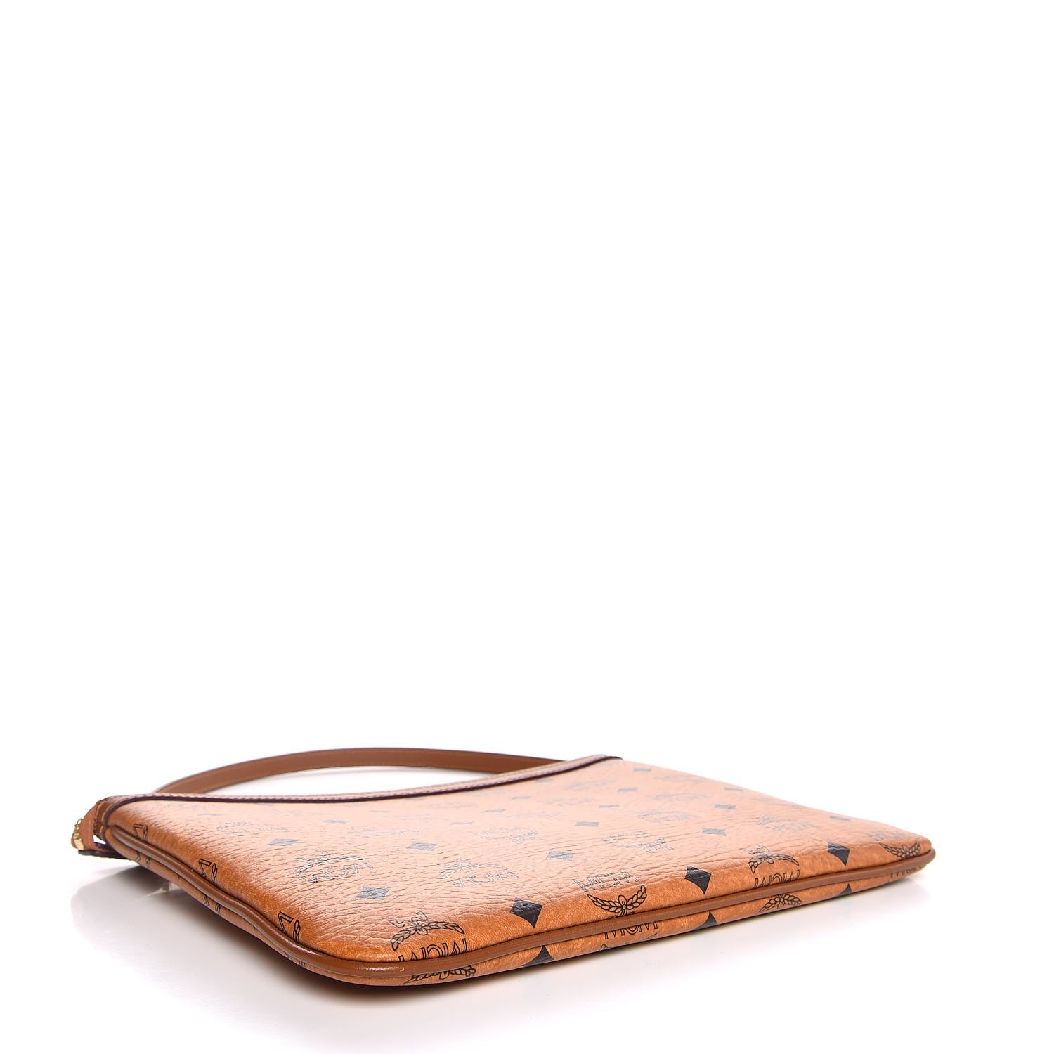MCM Visetos Liz Shopper Tote Pouch Cognac 4 of 7