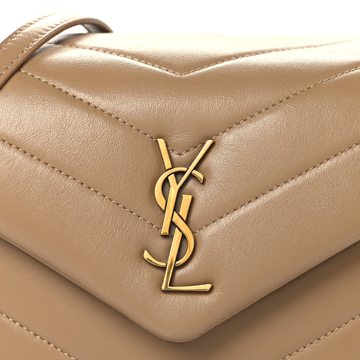 Calfskin Y Quilted Monogram Toy Loulou Crossbody Bag Dark Beige