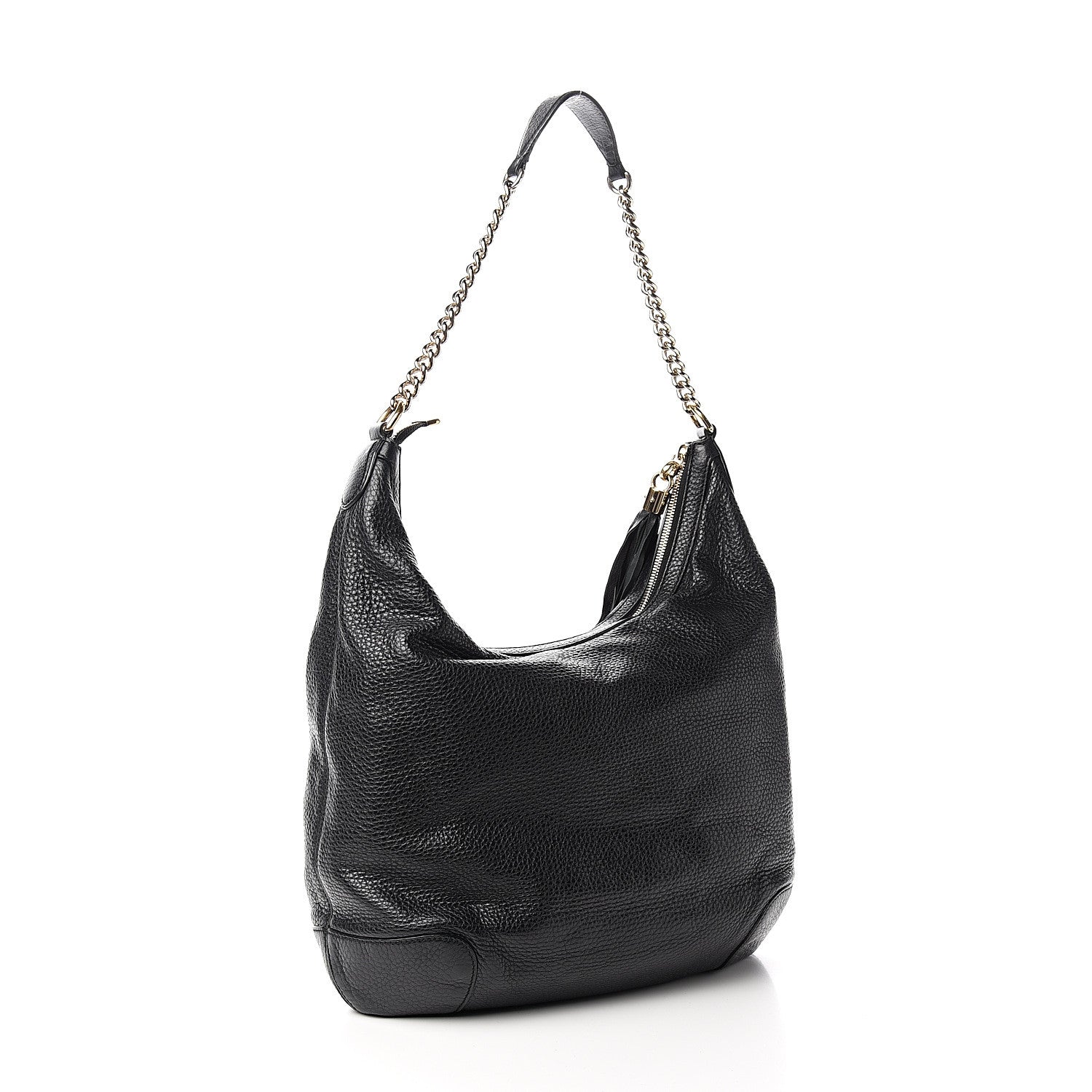 Gucci Pebbled Calfskin Medium Soho Chain Hobo Black 2 of 11