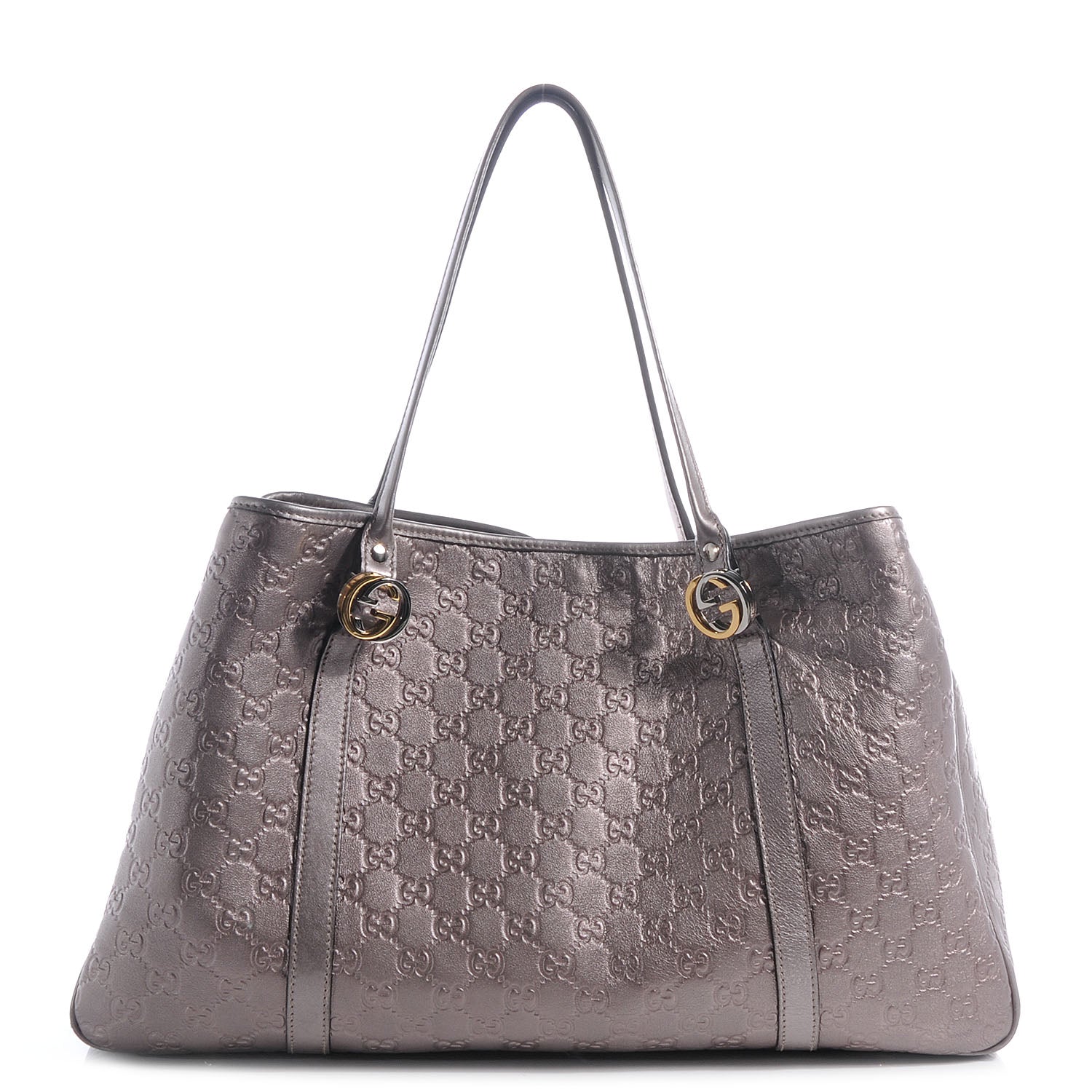 Gucci Metallic Guccissima Large GG Twins Tote Mauve 1 of 8