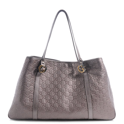 Gucci Metallic Guccissima Large GG Twins Tote Mauve 1 of 8