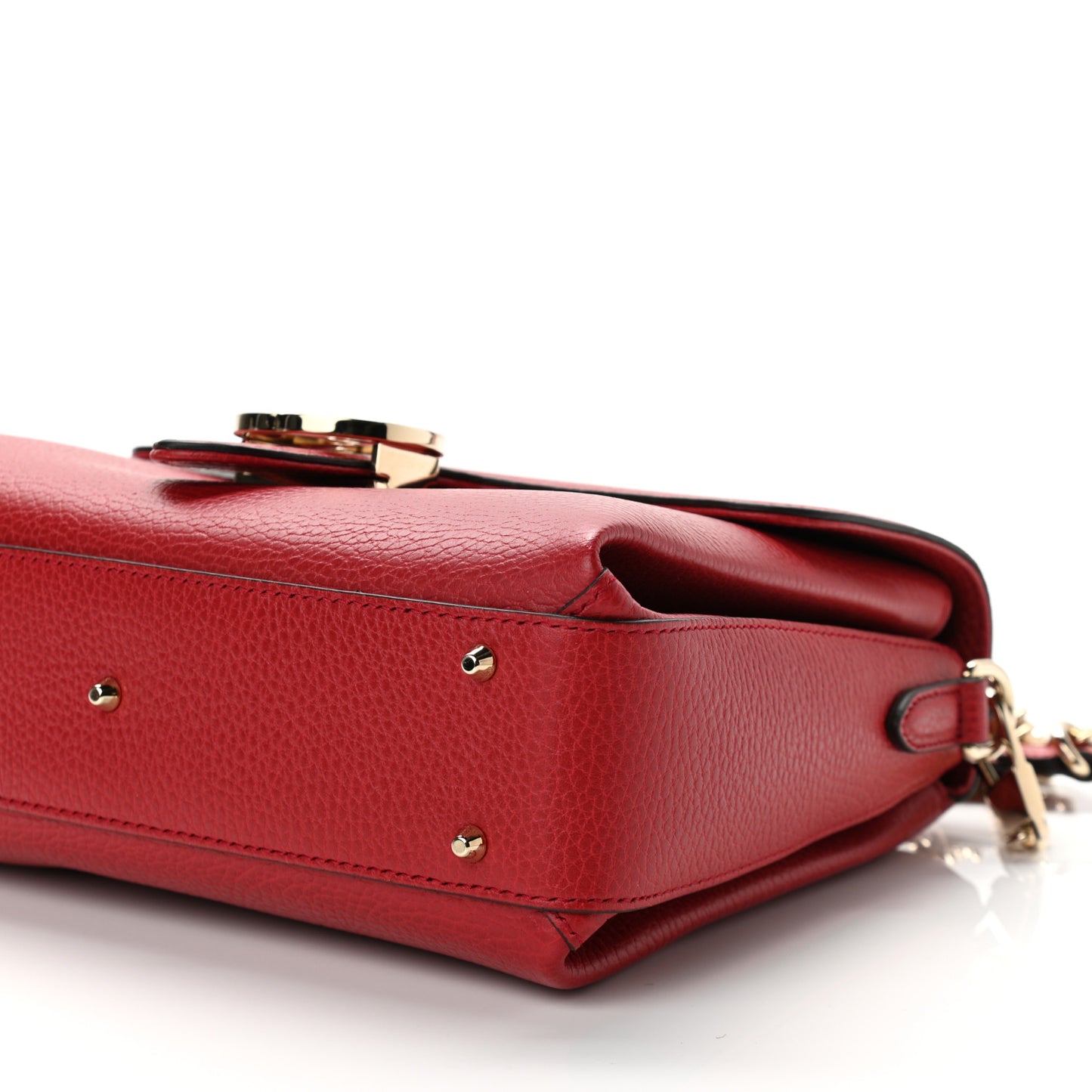 Dollar Calfskin Interlocking G Top Handle Shoulder Bag Red