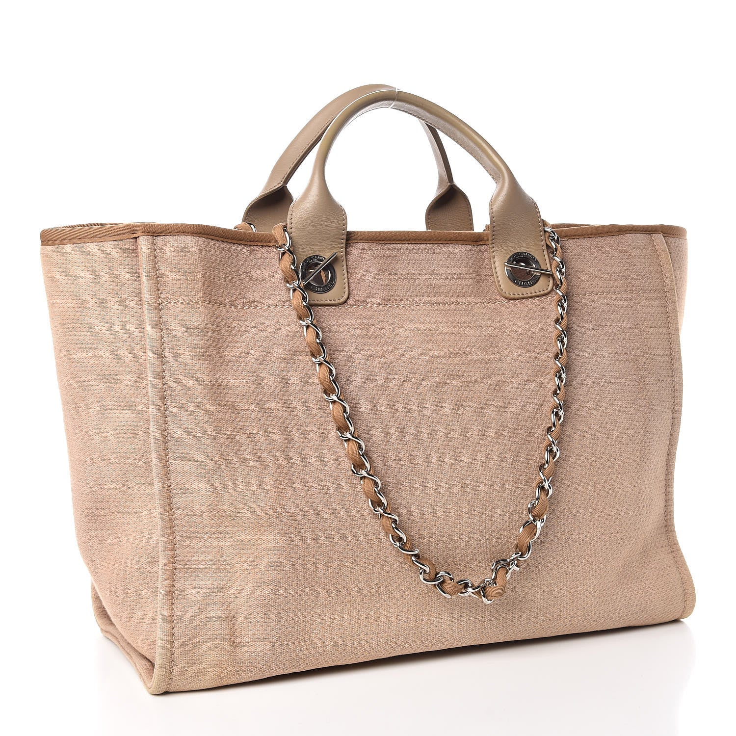 Chanel Canvas Large Deauville Tote Beige 4 of 15
