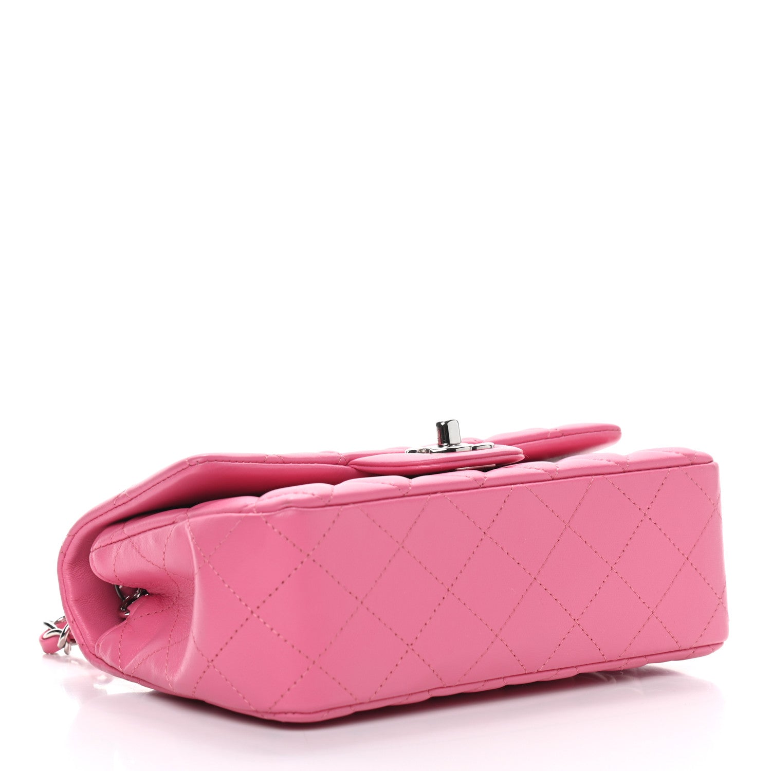Chanel Lambskin Quilted Mini Rectangular Flap Pink 3 of 9