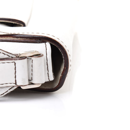Christian Dior Grained Calfskin Saddle Pouch White 12 of 17