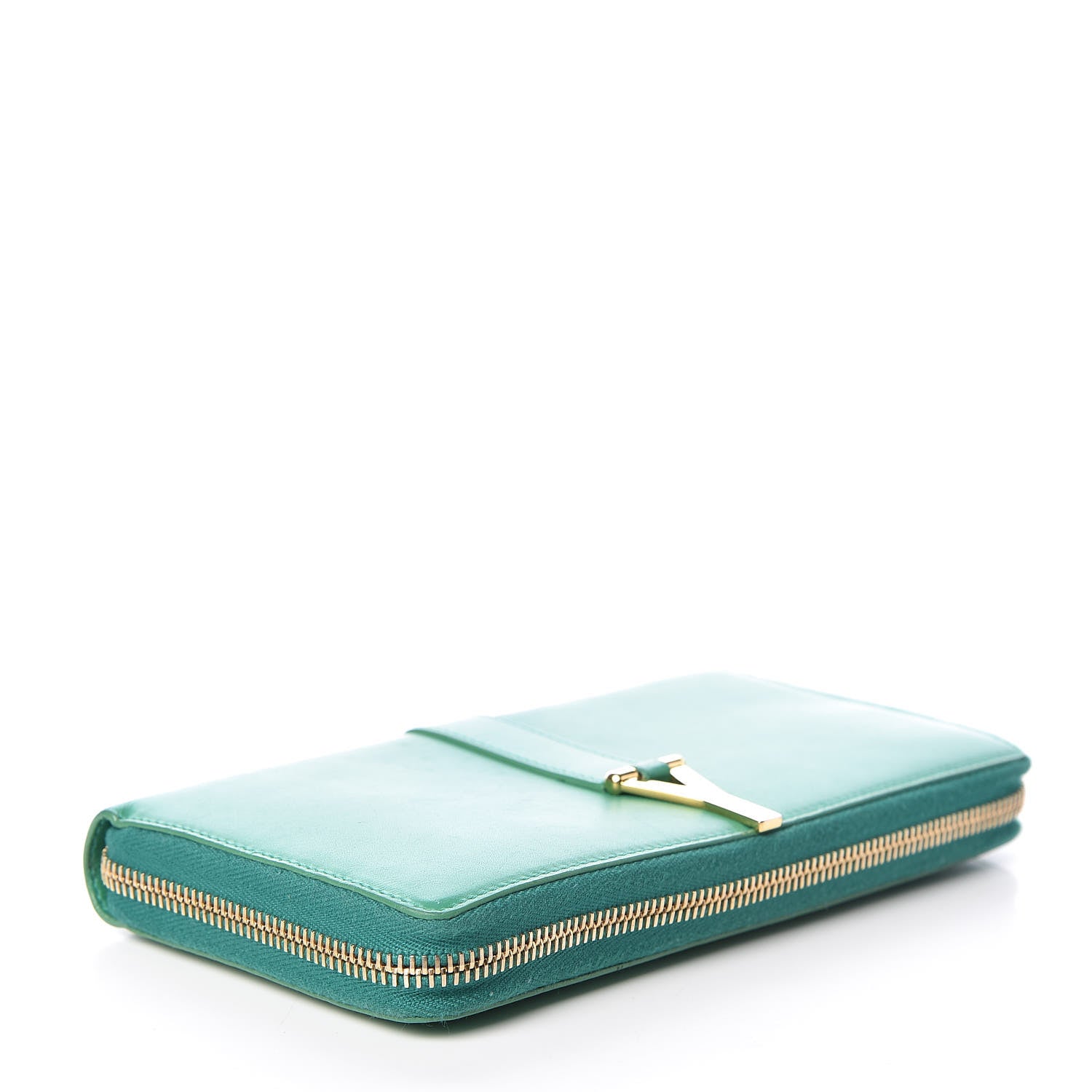 Saint Laurent Calfskin Classic Y Ligne Zip Around Wallet Macho Menthe 4 of 13