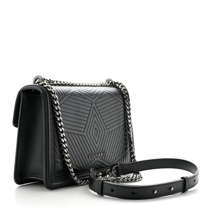 Bulgari Quilted Nappa Smooth Calfskin Serpenti Forever Diamond Blast Shoulder Bag Black 4 of 10