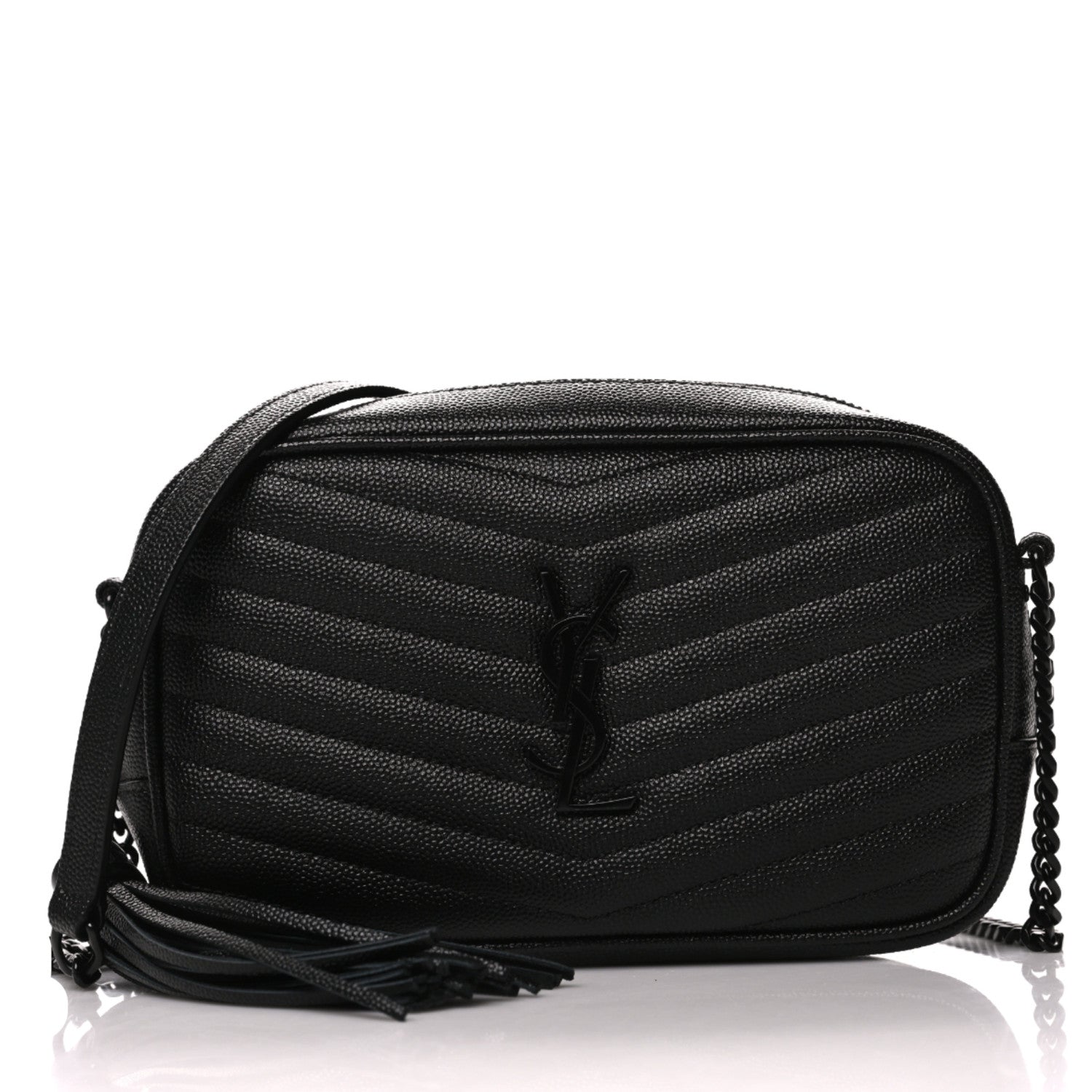 Saint Laurent Grain De Poudre Matelasse Monogram Mini Lou Camera Bag Black 1 of 10