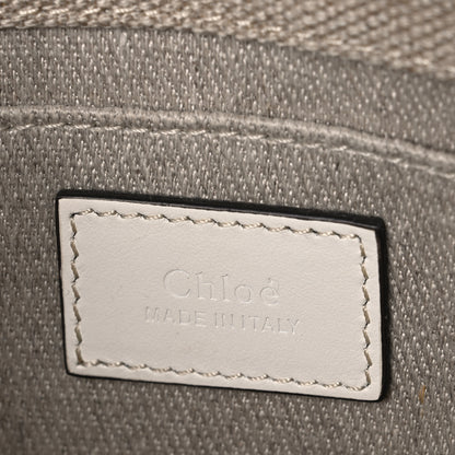 Chloe Cotton Calfskin Mini Woody Ribbon Tote White Light Brown 5 of 9