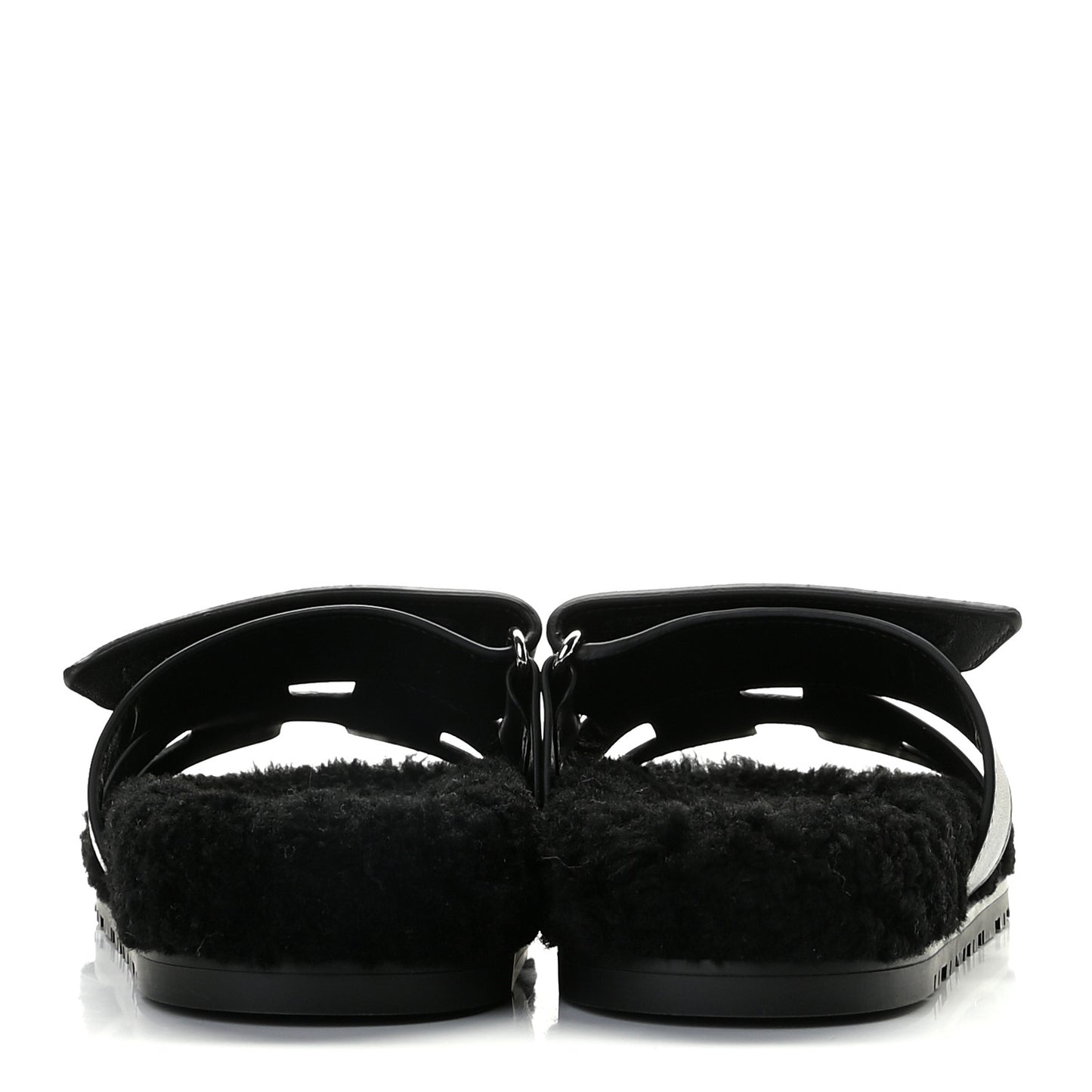 Calfskin Woolskin Womens Chypre Sandals 36 Black