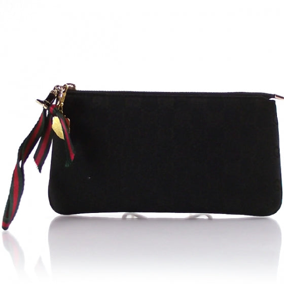 Gucci Monogram Signature Boot Charm Wristlet Black 1 of 9