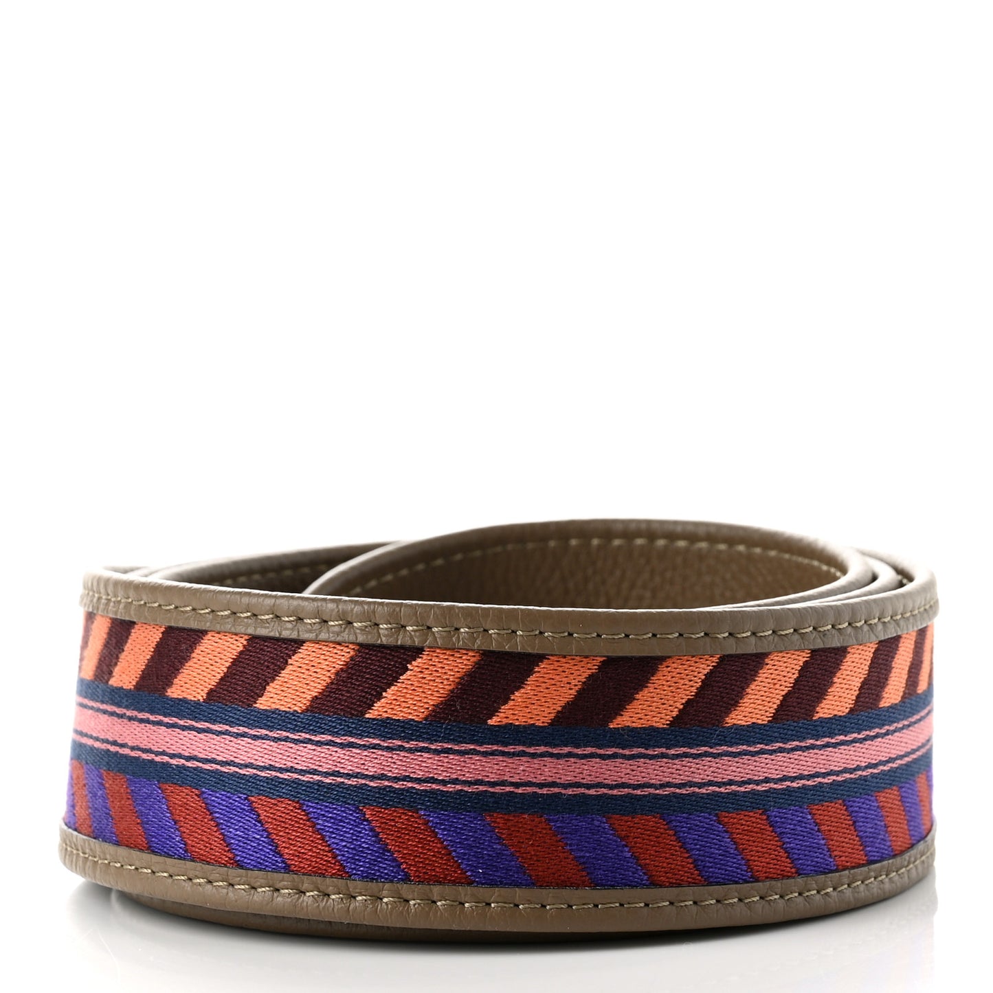Canvas Calfskin Across Strap Multicolor