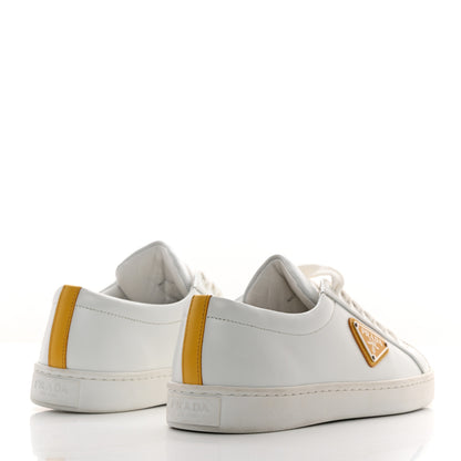 Prada Spazzolato Rois Metal Triangle Logo 25mm Sneakers 35.5 White Soleil 4 of 9