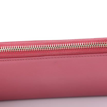 Prada Saffiano Zip Around Wallet Peonia 12 of 12