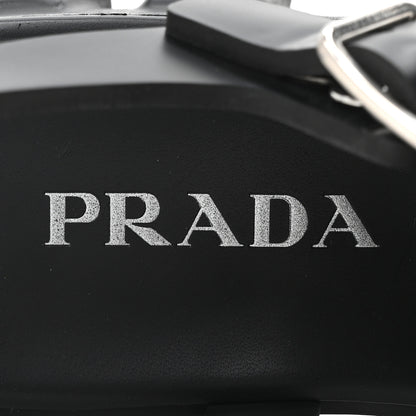 Prada Foam Rubber Triangle Logo Monolith 55mm Cage Sandals 40 Black 8 of 10