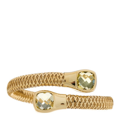 Roberto Coin 18K Yellow Gold Prasiolite Primavera Bypass Bracelet 1 of 3