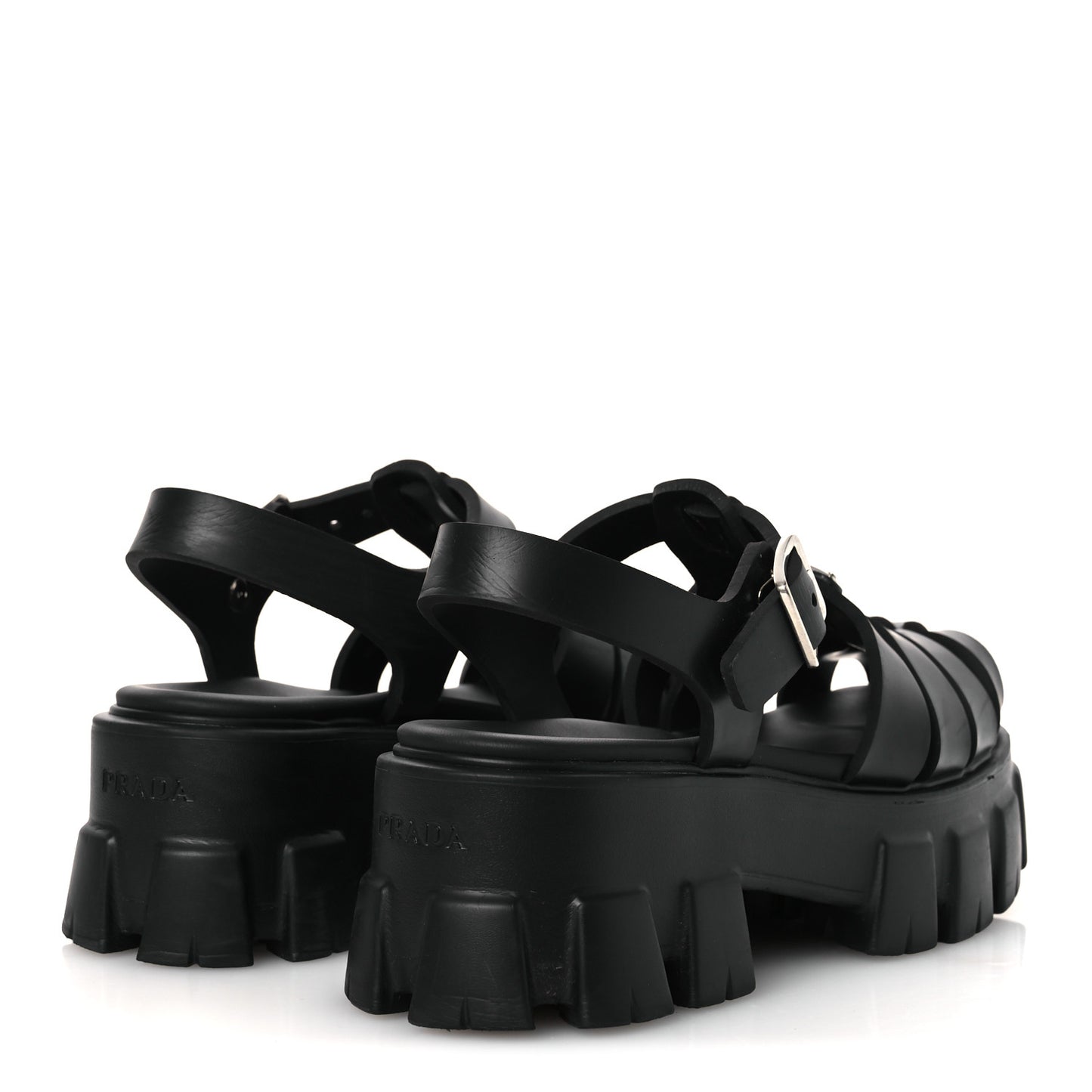 Foam Rubber Triangle Logo Monolith 55mm Cage Sandals 36 Black
