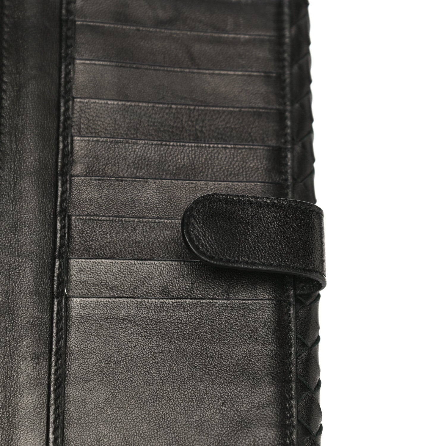 Bottega Veneta Nappa Intrecciato Embroidered Lace Continental Flap Wallet Black 17 of 20
