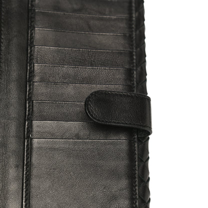 Bottega Veneta Nappa Intrecciato Embroidered Lace Continental Flap Wallet Black 17 of 20