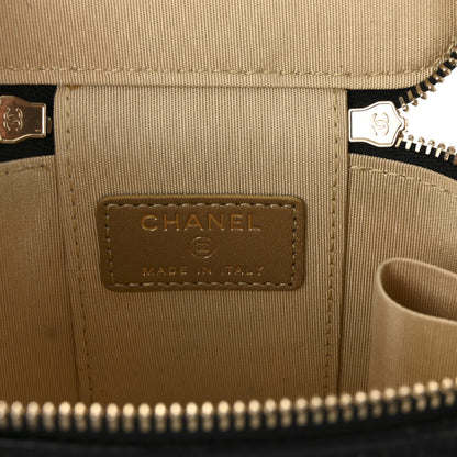 Chanel Lambskin Quilted Mini Pearl Crush Vanity Case With Chain Black 6 of 10