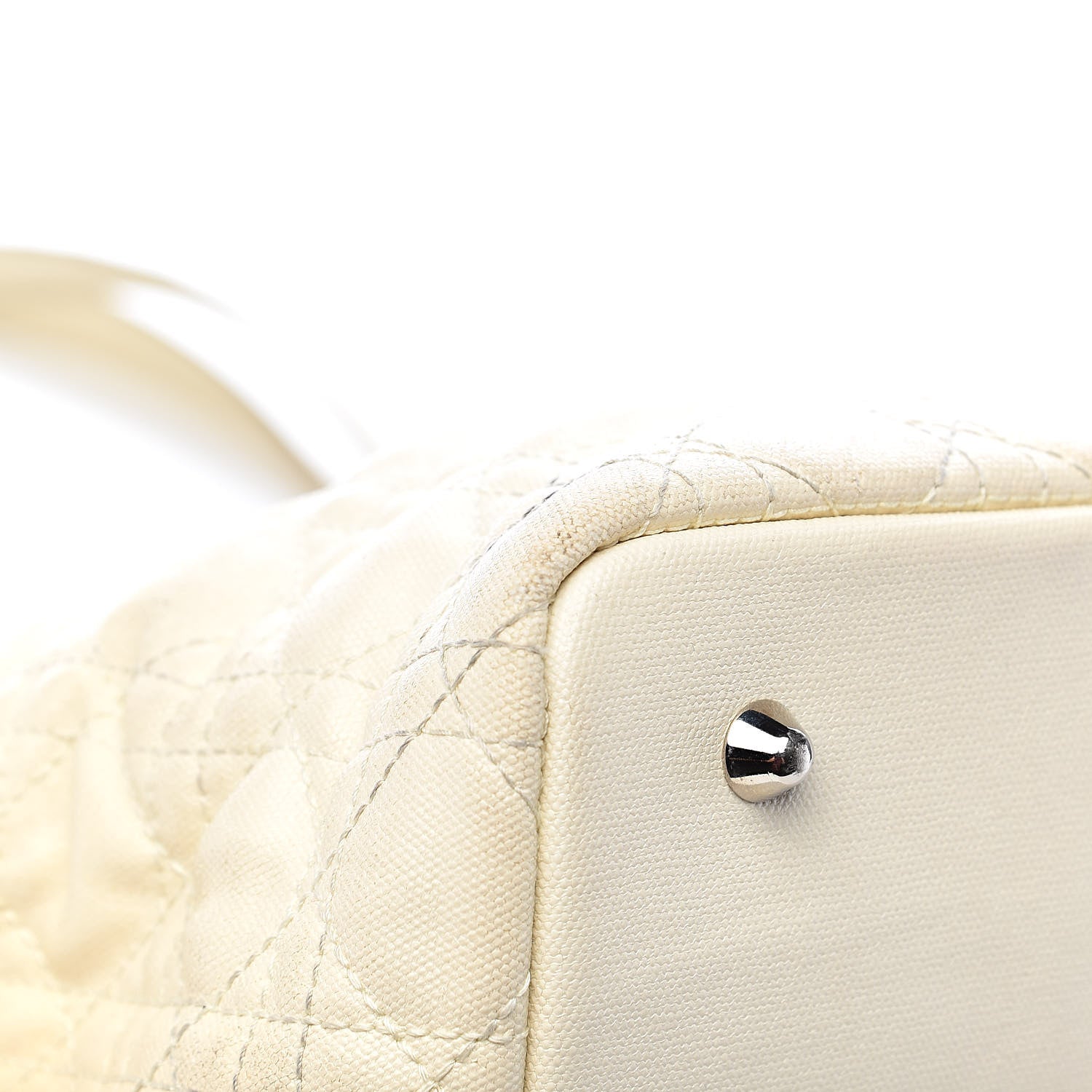 Christian Dior Coated Canvas Cannage Small Panarea Tote White 20 of 23