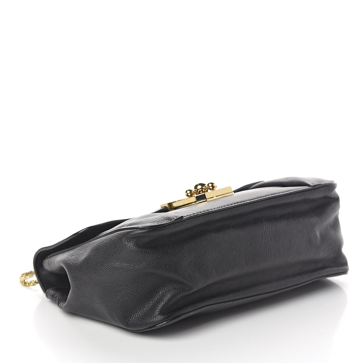 Goatskin Medium Elsie Shoulder Bag Black