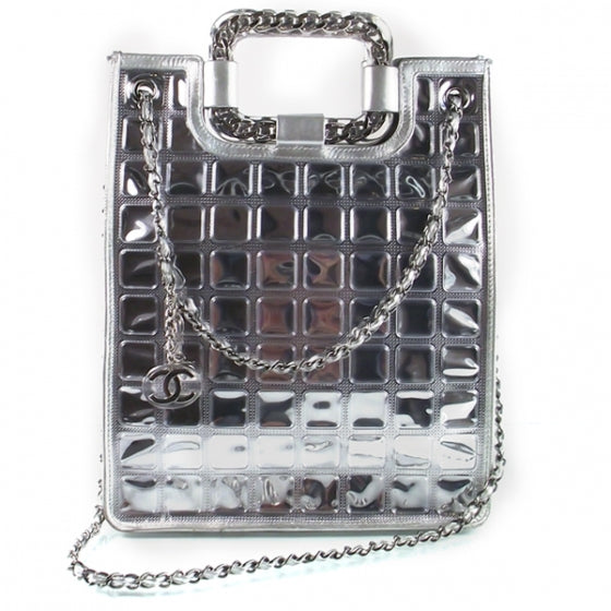 Chanel Vinyl Ice Cube Large Shopper Tote Silver 1 of 11