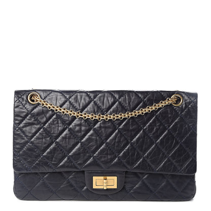 Chanel Aged Calfskin Quilted 2.55 Reissue 227 Flap Navy Blue 1 of 10