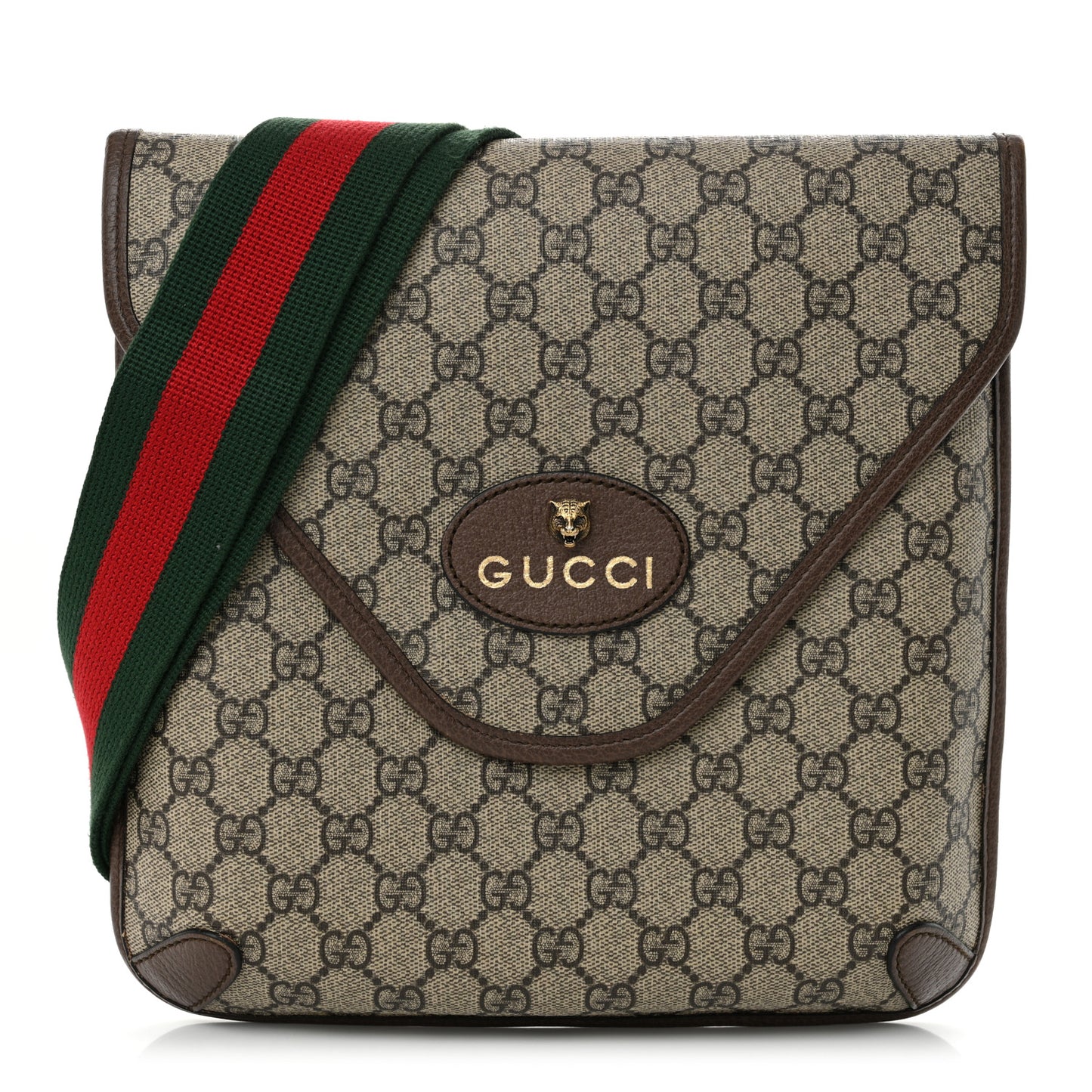 GG Supreme Monogram Web Medium Neo Vintage Flap Messenger Bag Beige New Acero