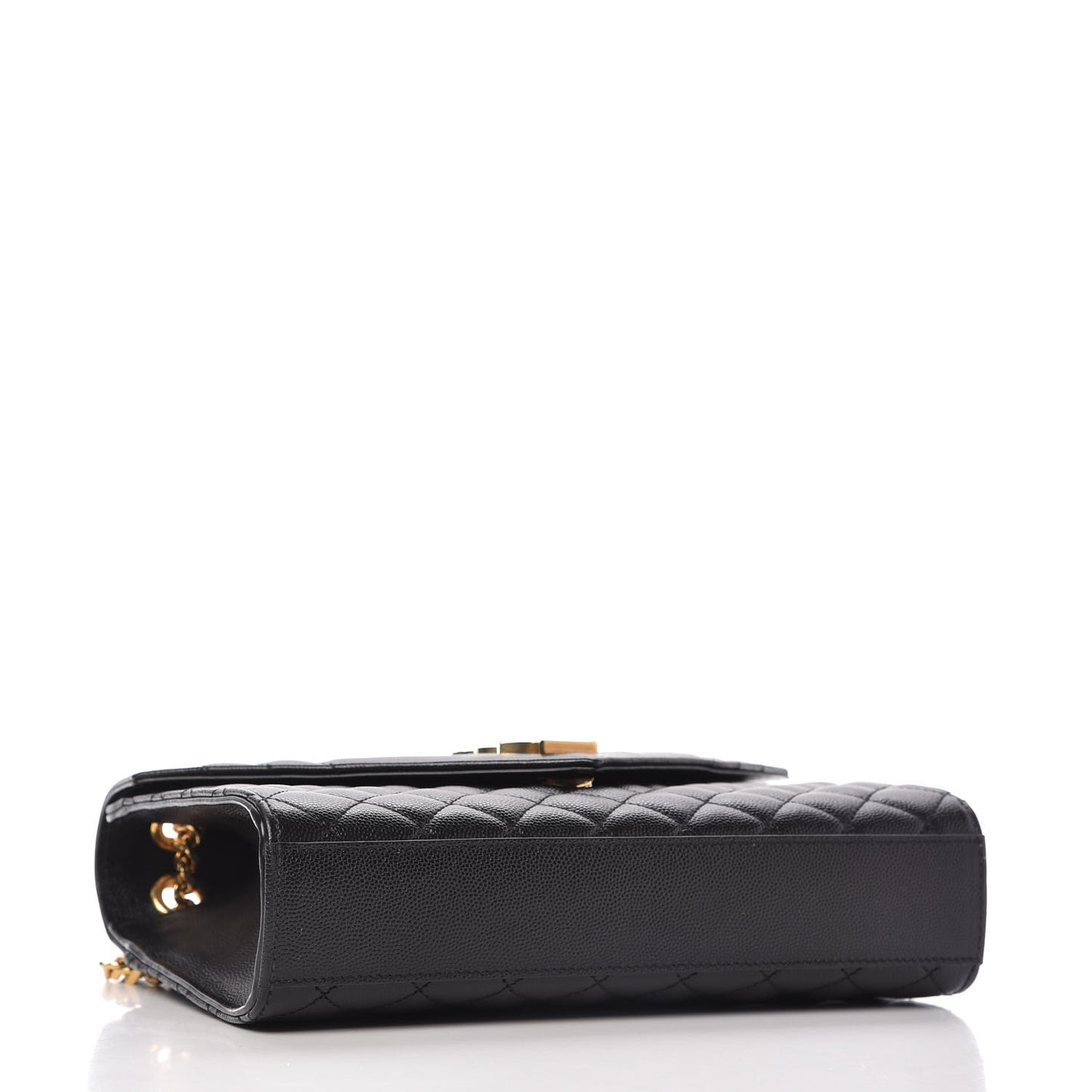 Grain De Poudre Textured Mixed Matelasse Triquilt Medium Monogram Satchel Black