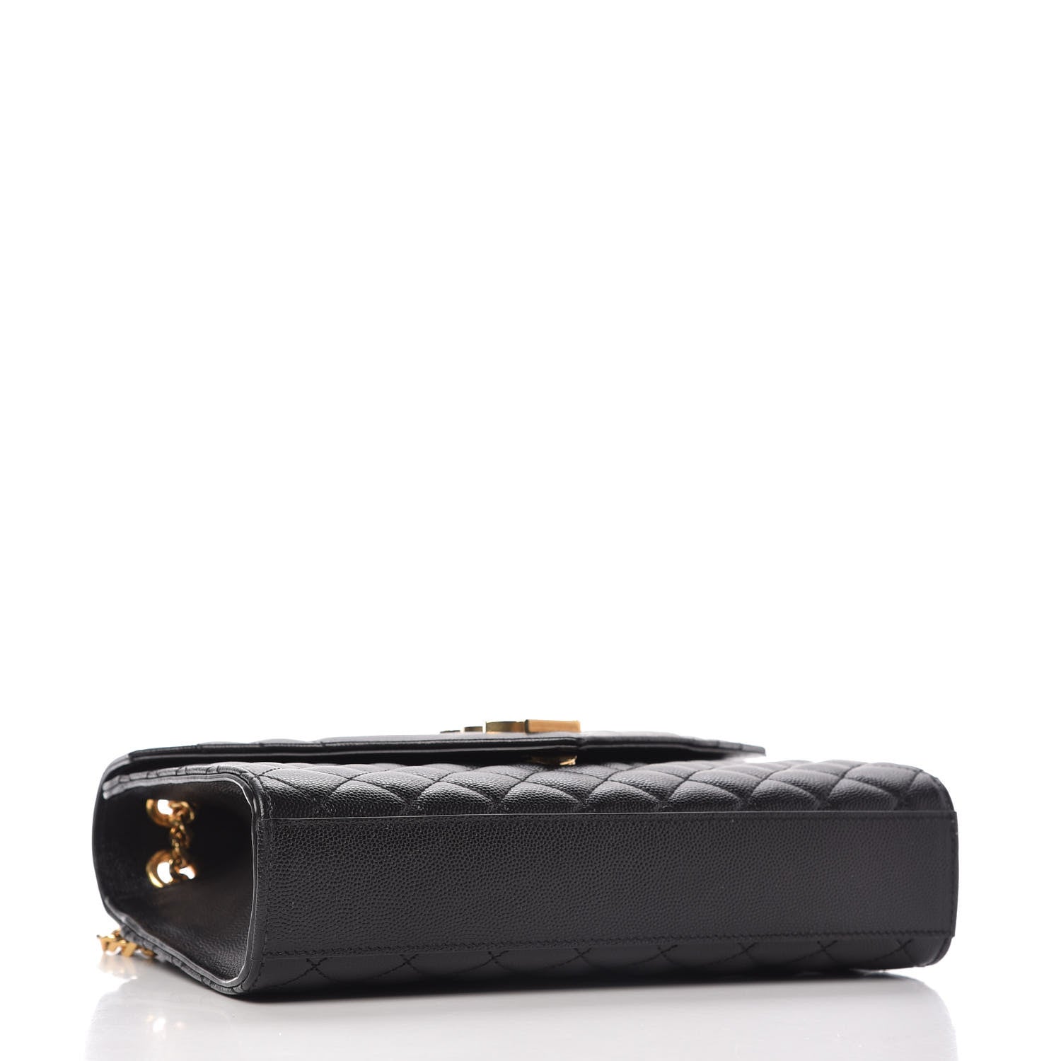 Saint Laurent Grain De Poudre Textured Mixed Matelasse Triquilt Medium Monogram Satchel Black 4 of 7