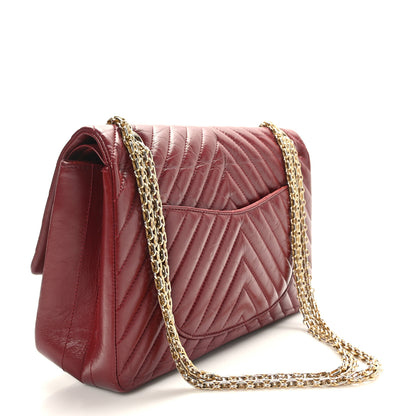 Chanel Aged Calfskin Chevron Quilted 2.55 Reissue 226 Flap Red 3 of 9