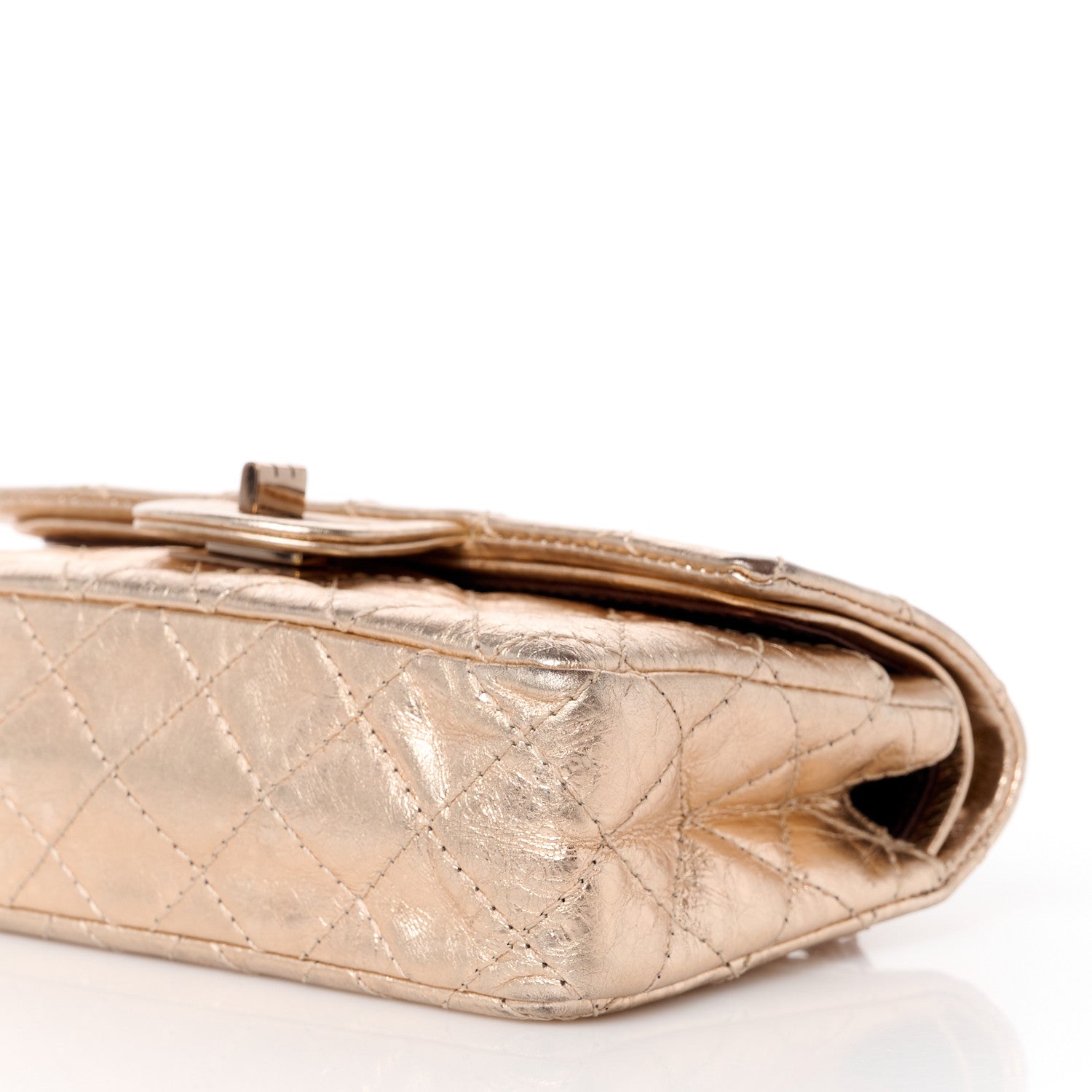 Chanel Metallic Aged Calfskin Quilted 2.55 Reissue 224 Flap Light Pink 10 of 12