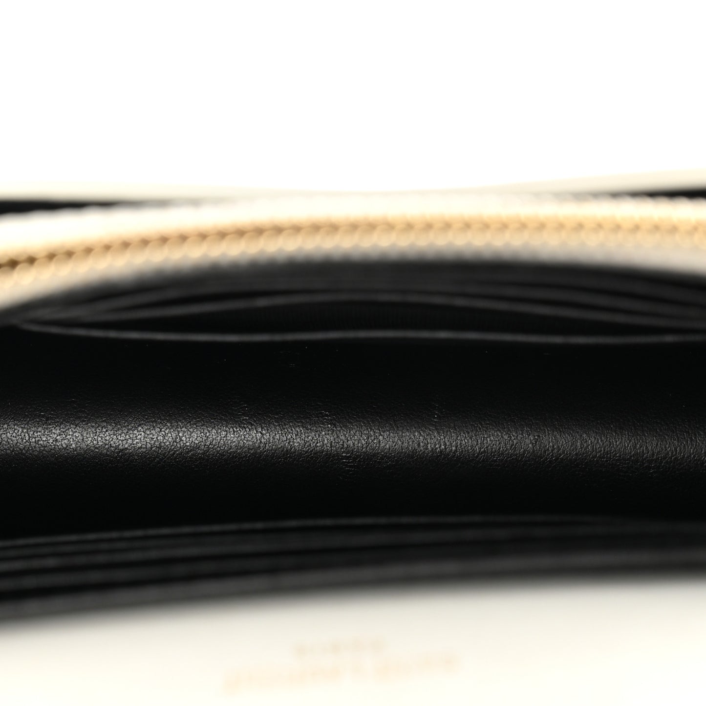 New Aspen Calfskin Bi-Color Monogram Sunset Chain Wallet  Black Dirty White