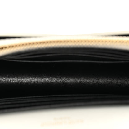 Saint Laurent New Aspen Calfskin Bi-Color Monogram Sunset Chain Wallet  Black Dirty White 5 of 13