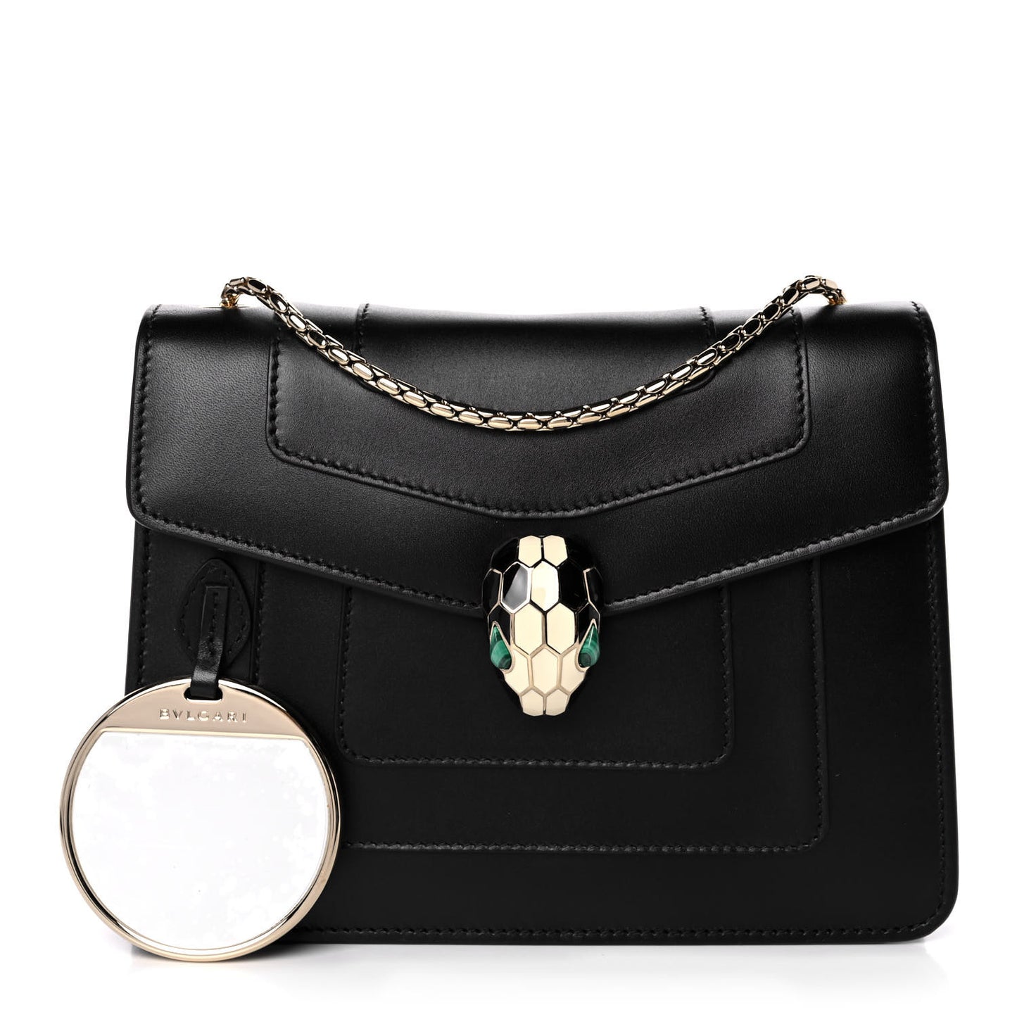 Calfskin Serpenti Forever Crossbody Bag Black