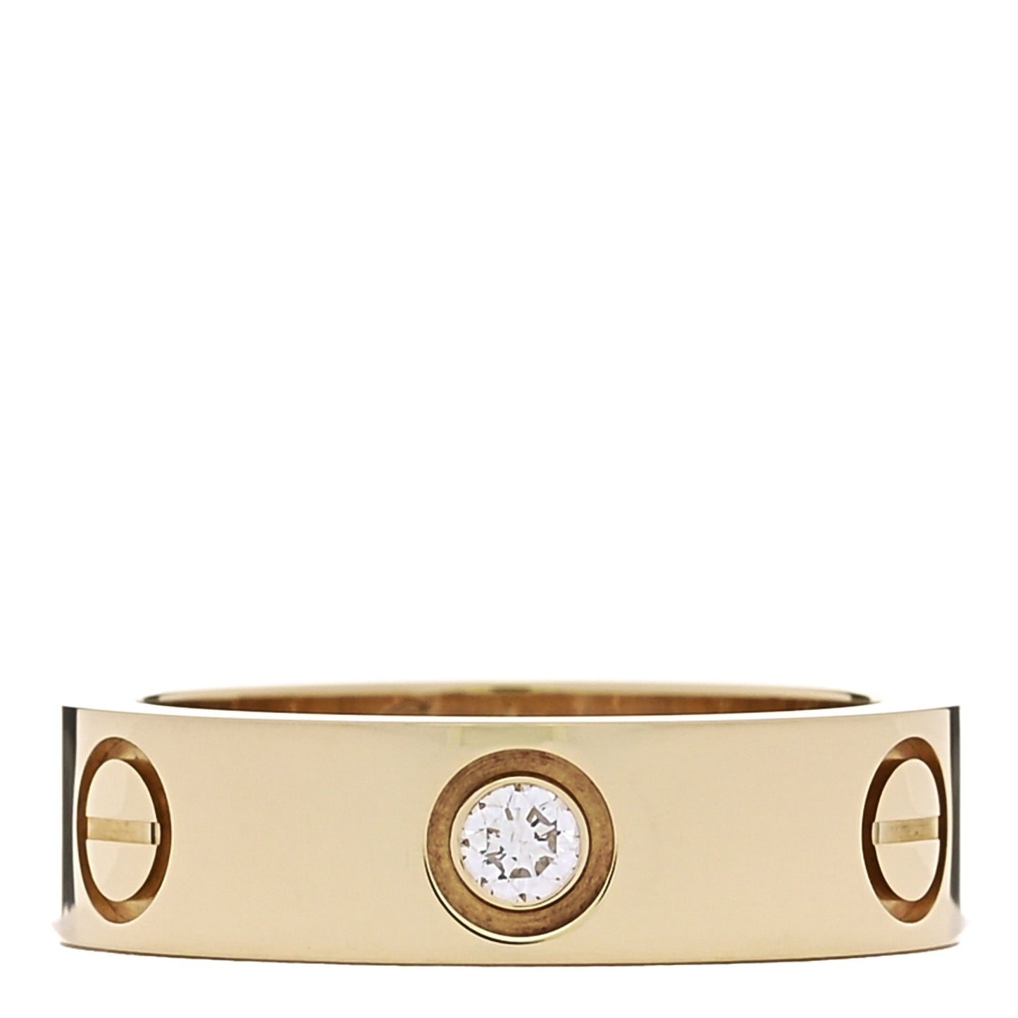 18K Yellow Gold 3 Diamond 5.5mm LOVE Ring 53 6.5