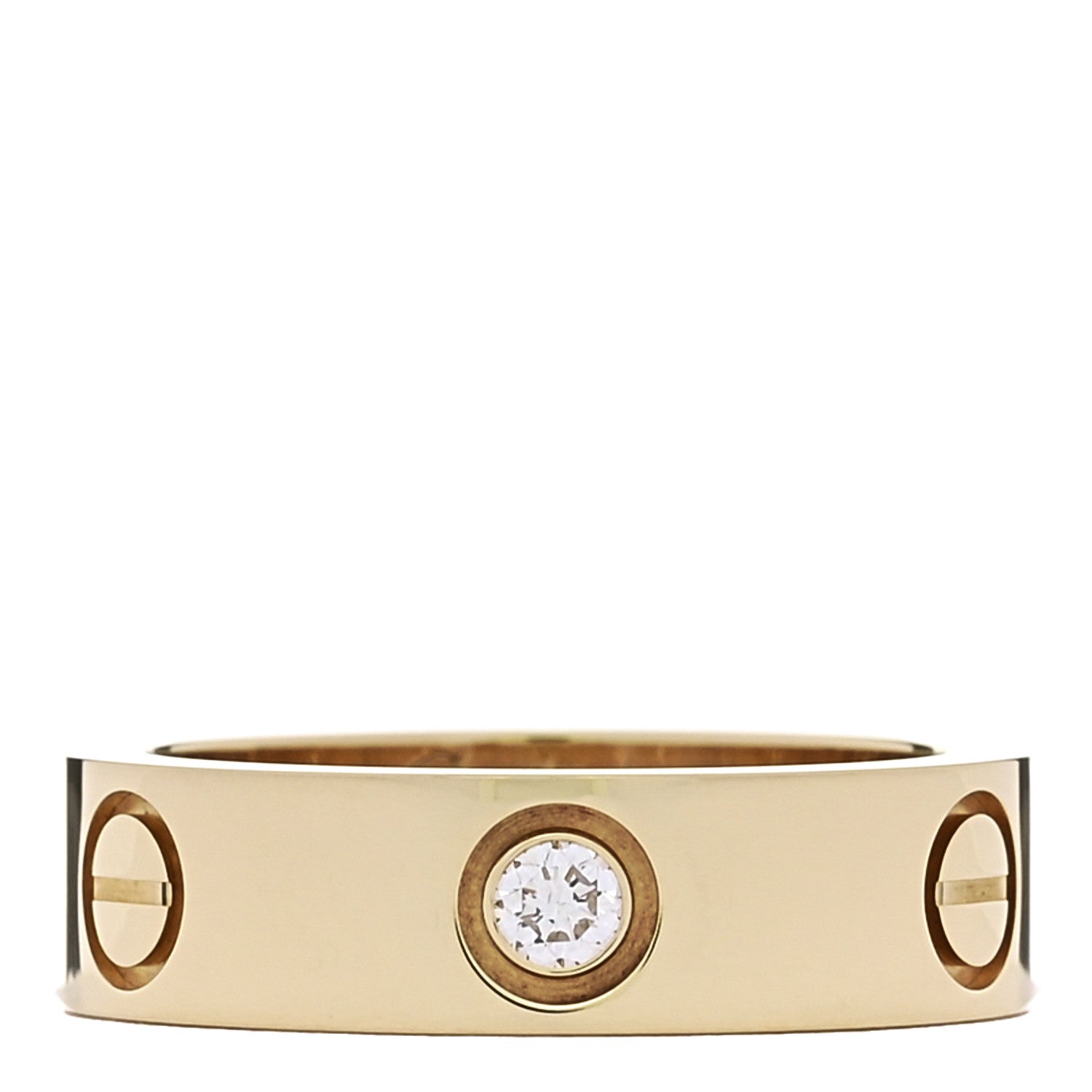 Cartier 18K Yellow Gold 3 Diamond 5.5mm LOVE Ring 53 6.5 1 of 4