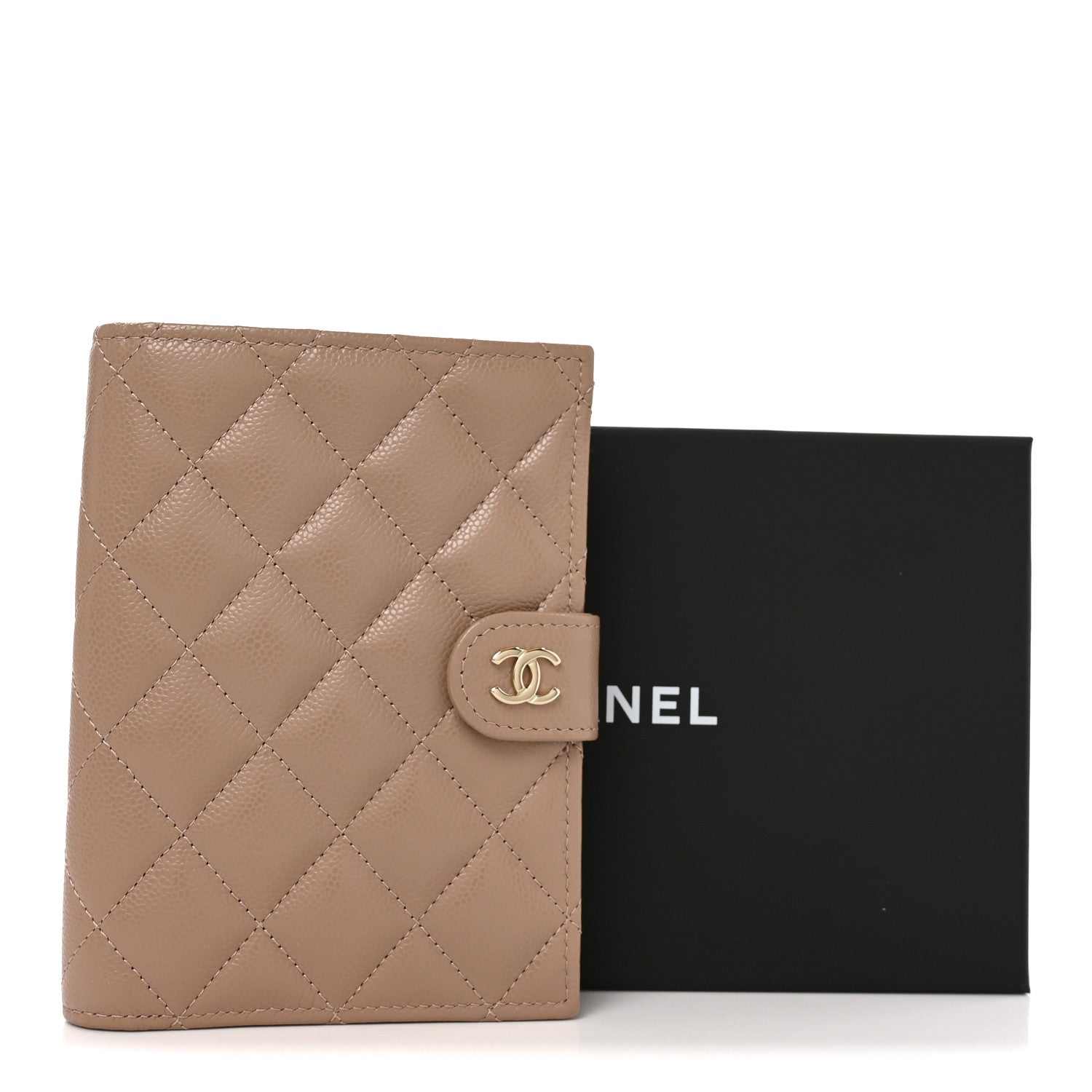 Chanel Caviar Quilted Passport Holder Dark Beige 8 of 8
